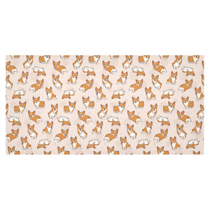 Cute Corgis Pattern pink background Tablecloth