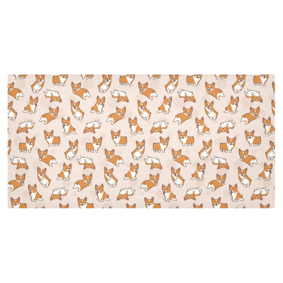 Cute Corgis Pattern pink background Tablecloth