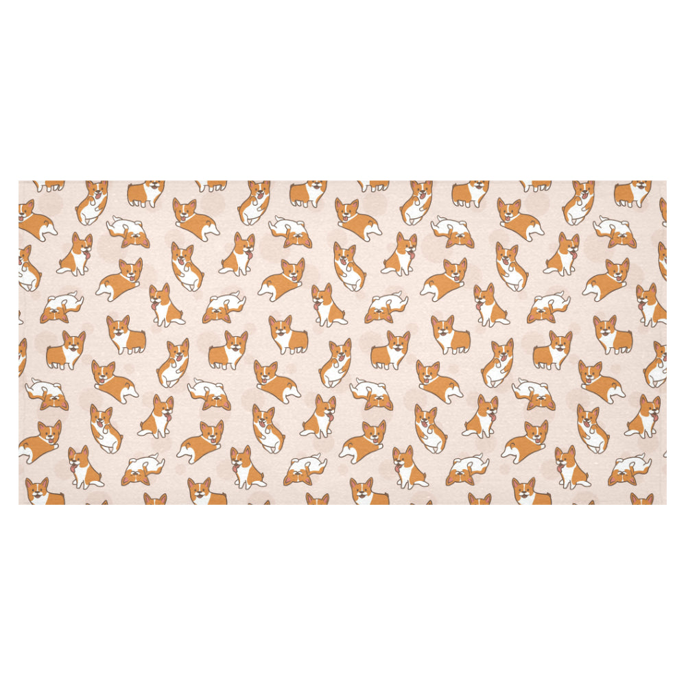 Cute Corgis Pattern pink background Tablecloth
