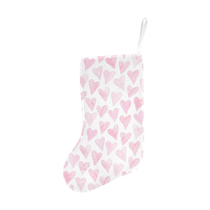 Watercolor pink heart pattern Christmas Stocking