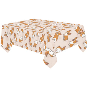 Cute Corgis Pattern pink background Tablecloth