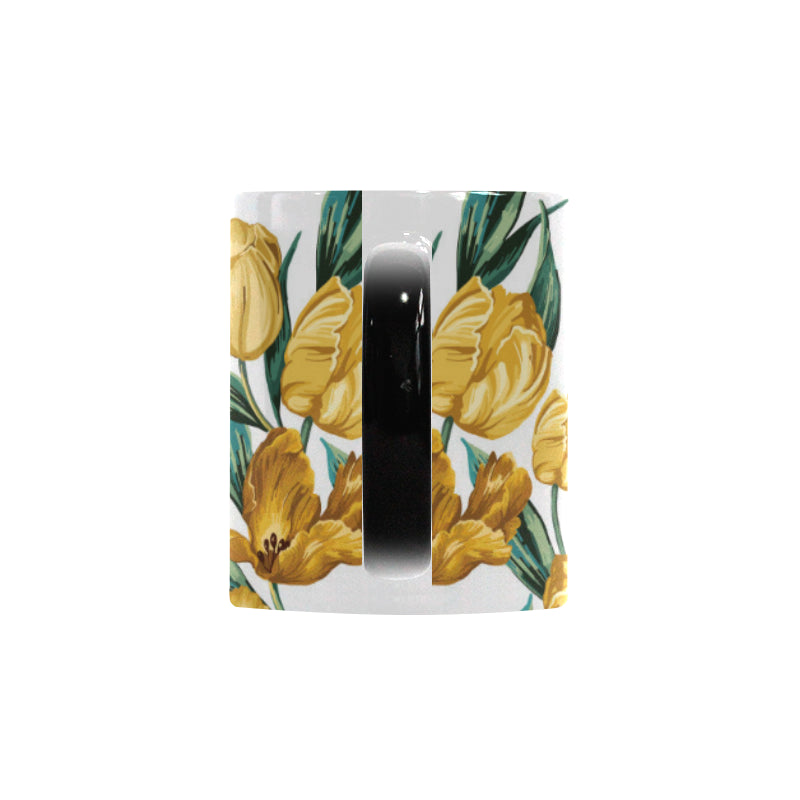yellow tulips pattern Morphing Mug Heat Changing Mug