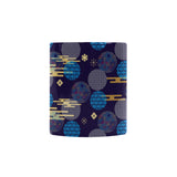 Blue japanese pattern cloud wave flower Morphing Mug Heat Changing Mug