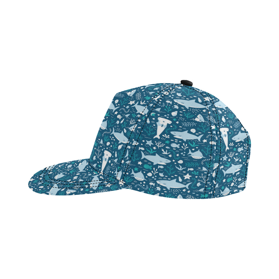 Cute shark pattern All Over Print Snapback Cap