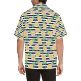 Pineapples pattern striped background Men's All Over Print Hawaiian Shirt