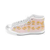 Cute shiba inu dog pattern Men's High Top Canvas Shoes White