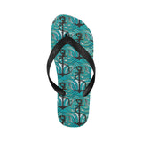 Anchor nautical green background Unisex Flip Flops
