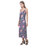 beautiful mermaid Fish jellyfish algae other marin V-Neck Open Fork Long Dress