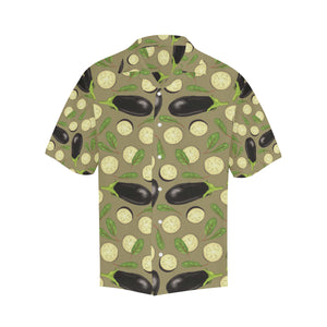 Eggplant Pattern Print Design 02 Men's All Over Print Hawaiian Shirt (Model T58)