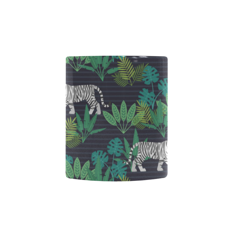 white bengal tigers tropical plant Morphing Mug Heat Changing Mug