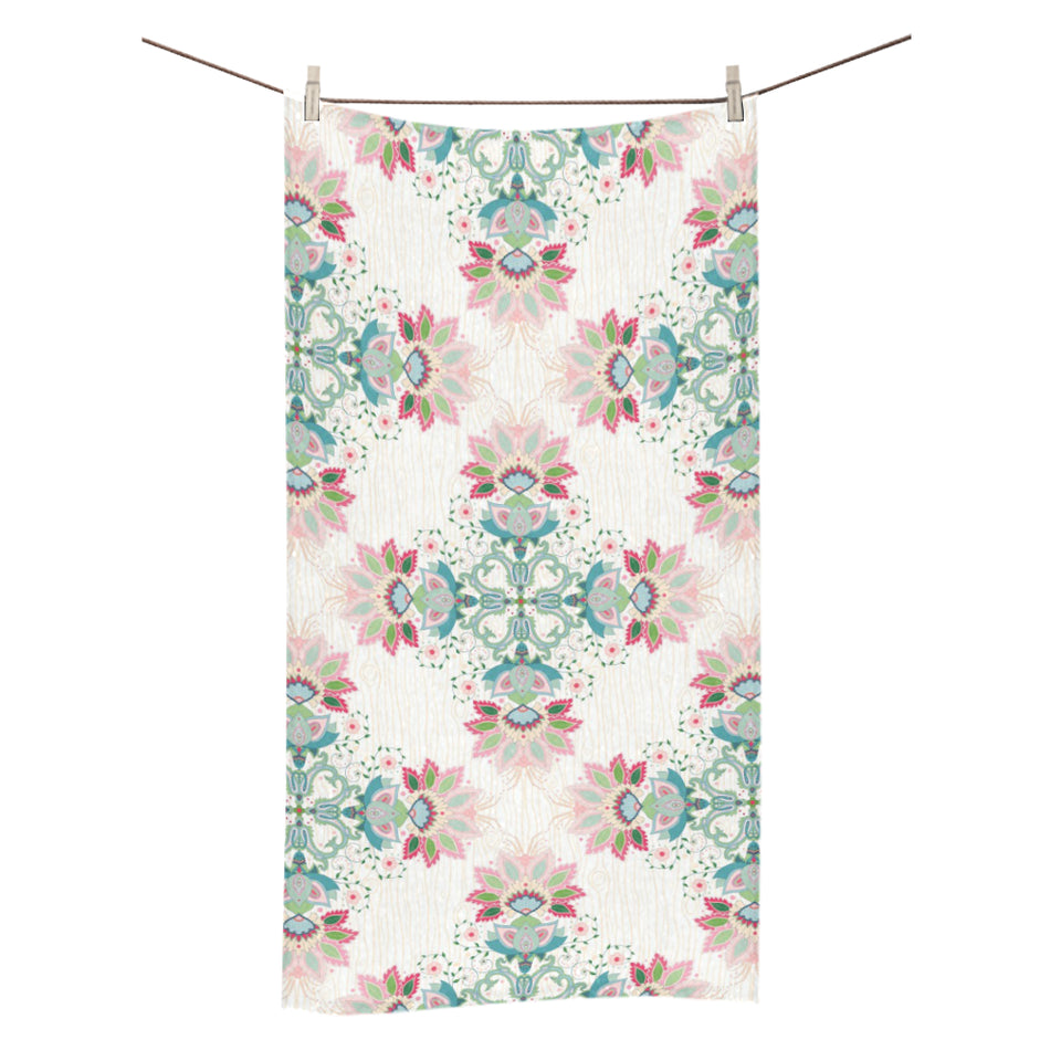 Square floral indian flower pattern Bath Towel