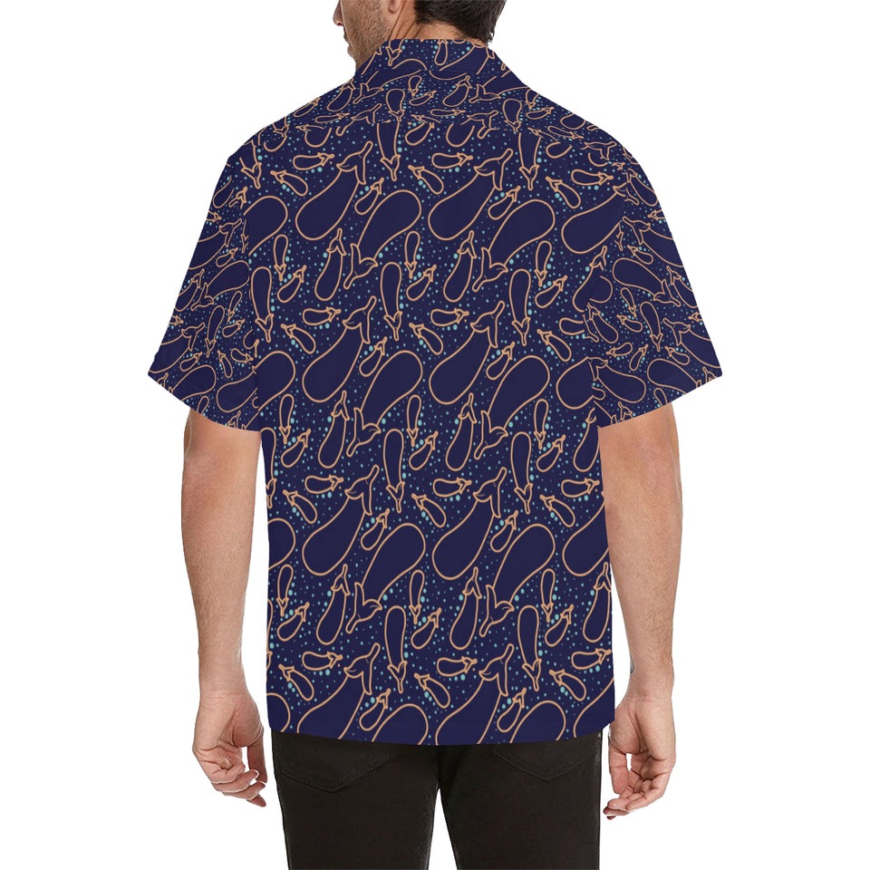 Eggplant Pattern Print Design 04 Men's All Over Print Hawaiian Shirt (Model T58)