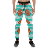 Octopuses sea wave background Unisex Casual Sweatpants