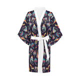 Colorful mushroom pattern Women's Short Kimono Robe