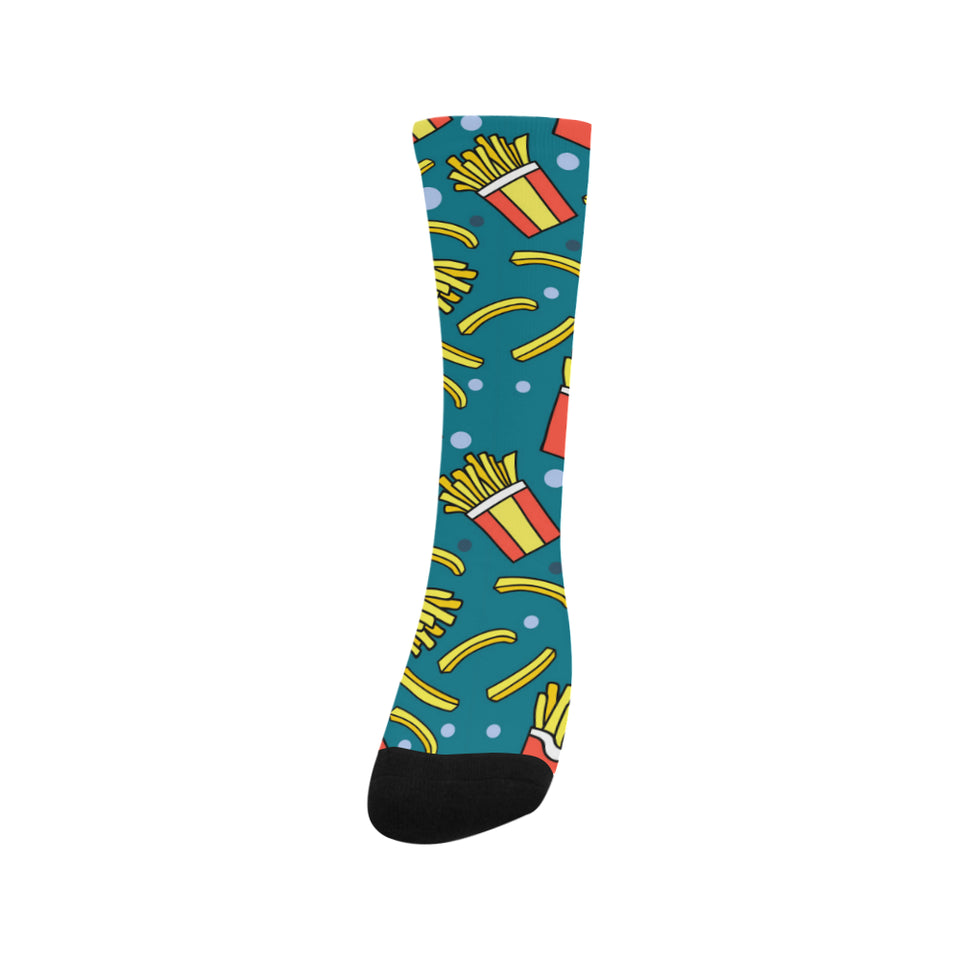 French fries red paper box pattern Crew Socks