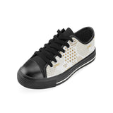 Beautiful gold japanese pattern Men's Low Top Canvas Shoes Black