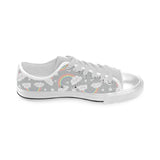 Cute rainbow clound star pattern Men's Low Top Shoes White