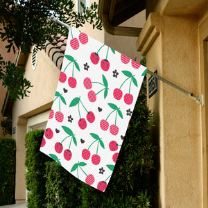 cherry pattern white background House Flag Garden Flag