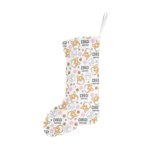 Corgi Dog Pattern Christmas Stocking