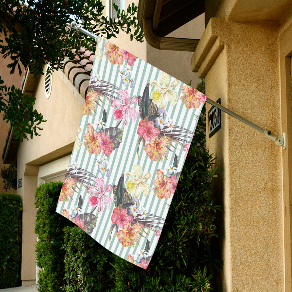 Colorful orchid flower pattern House Flag Garden Flag