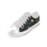 space pattern Men's Low Top Shoes White