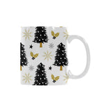 Christmas tree holly snow star pattern Classical White Mug (Fulfilled In US)