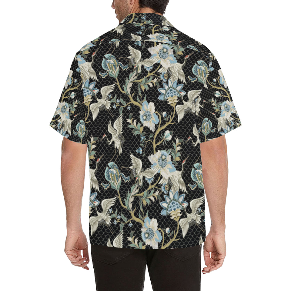 Japanese crane ornament elements Men's All Over Print Hawaiian Shirt