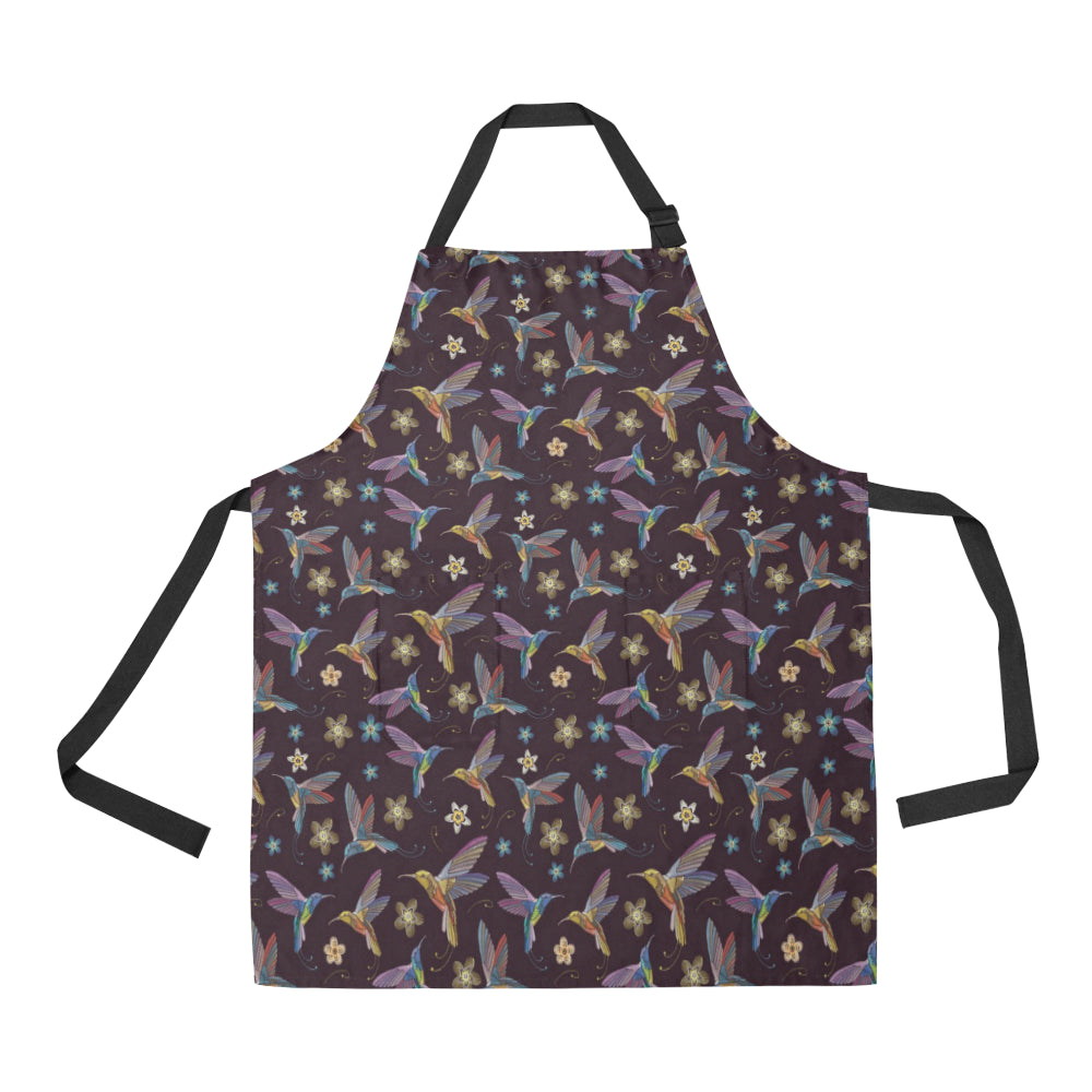 Hummingbird Pattern Print Design 04 All Over Print Adjustable Apron