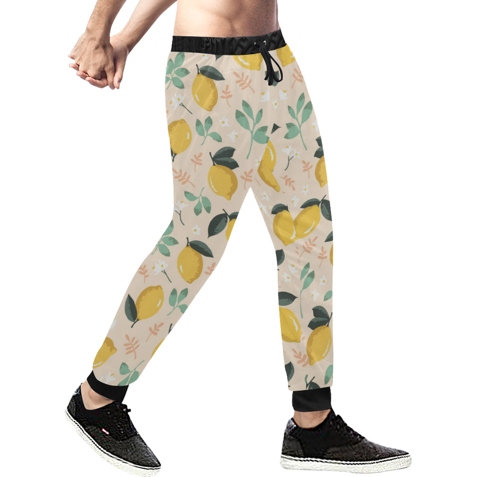 lemon flower leave pattern Unisex Casual Sweatpants