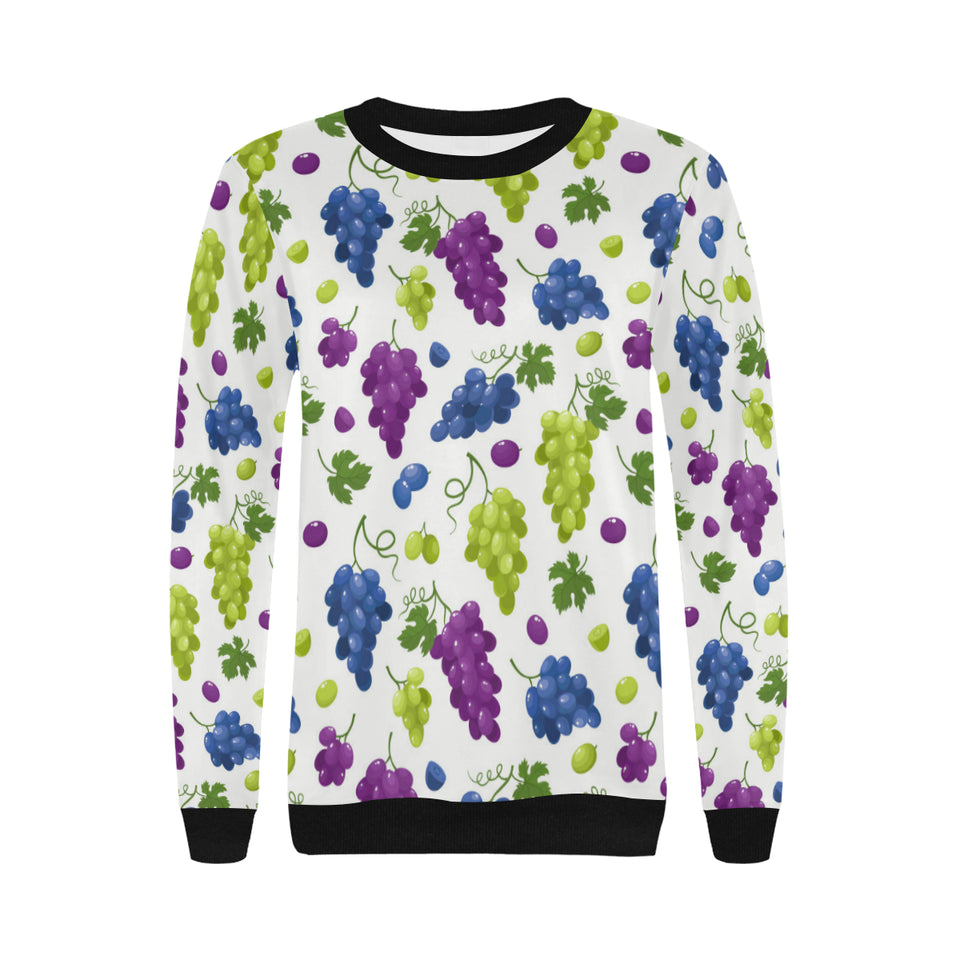 Grape pattern Women's Crew Neck Sweatshirt