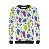 Grape pattern Women's Crew Neck Sweatshirt