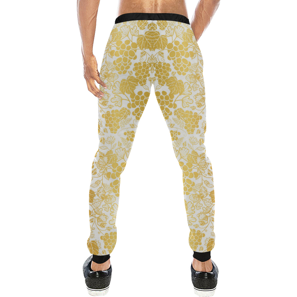 Gold grape pattern Unisex Casual Sweatpants