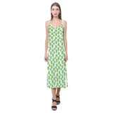 Hop pattern background V-Neck Open Fork Long Dress