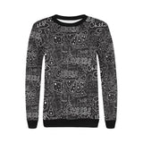 Handwritten cheese pattern Women's Crew Neck Sweatshirt