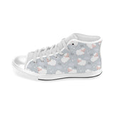 Sweet dreams sheep pattern Men's High Top Canvas Shoes White