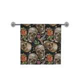 Skull rose humming bird flower pattern Bath Towel