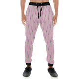 Lavender pattern pink background Unisex Casual Sweatpants