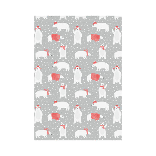 Cute polar bear christmas snow pattern House Flag Garden Flag