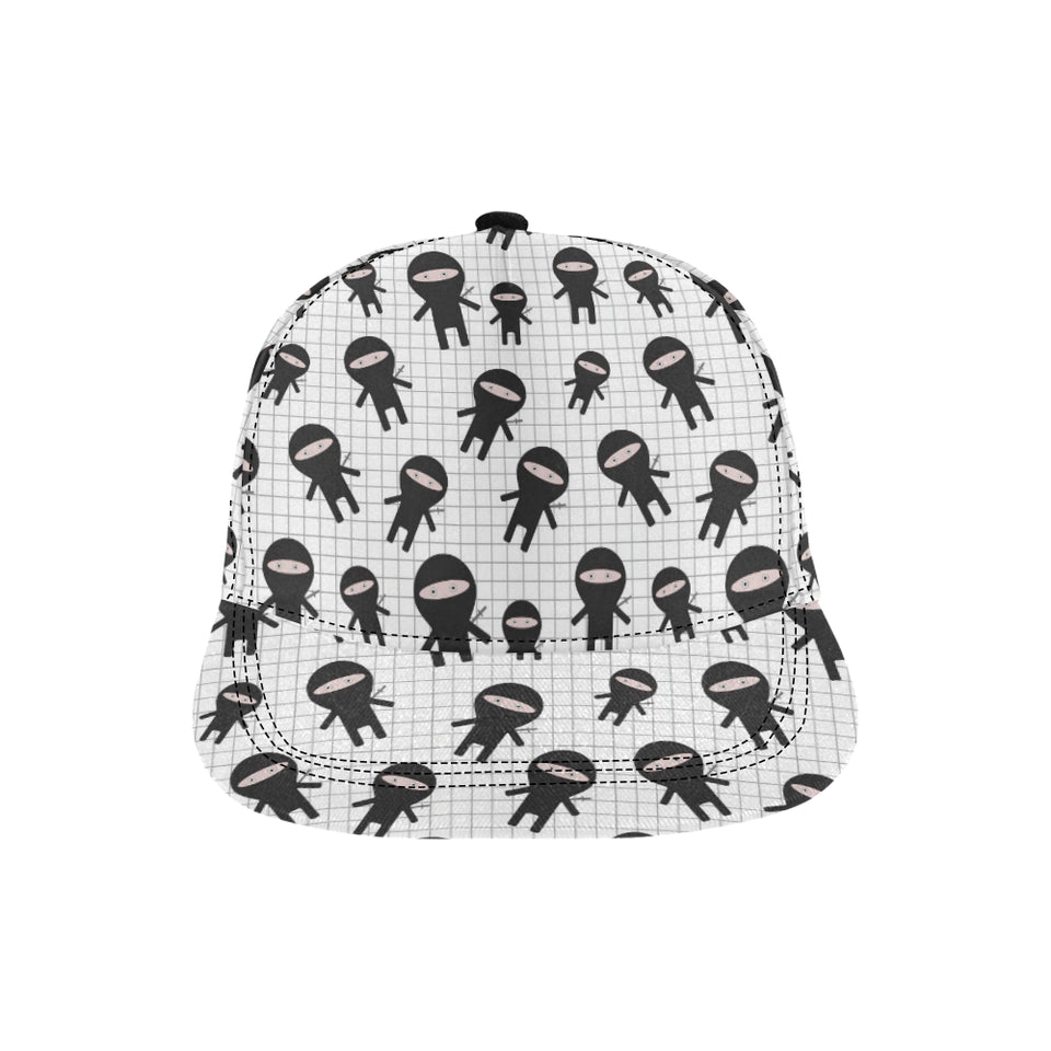 Ninja pattern plaid background All Over Print Snapback Cap