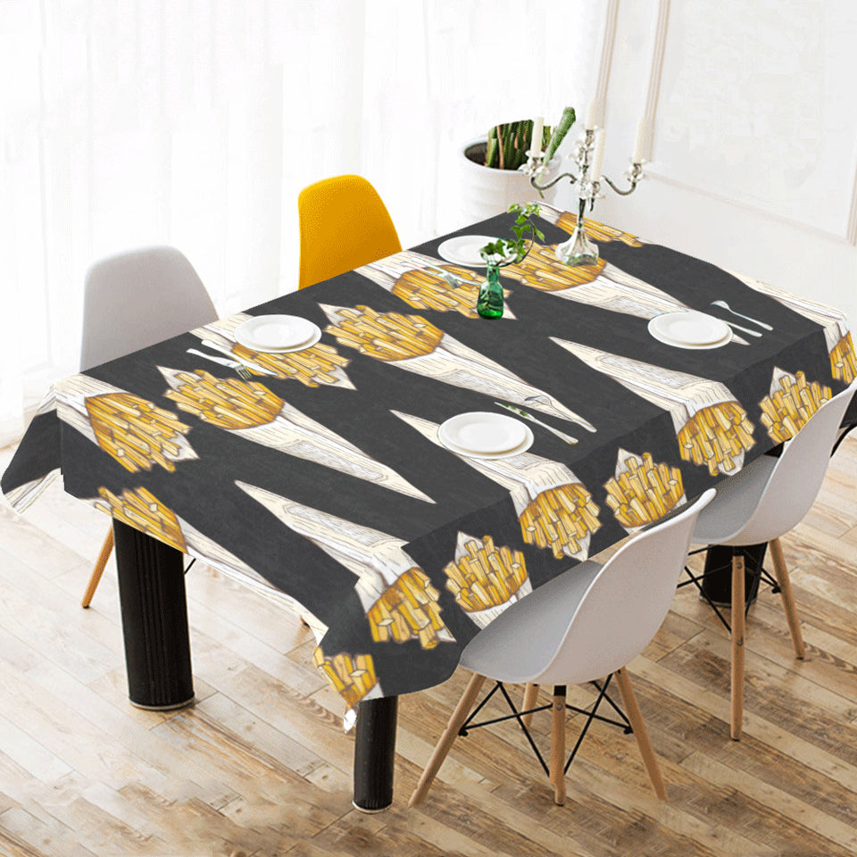 French fries dark background Tablecloth