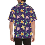 Colorful sea turtle pattern Men's All Over Print Hawaiian Shirt