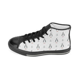 Penguin pattern Women's High Top Canvas Shoes Black