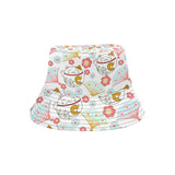 Maneki neko cat fan sakura Unisex Bucket Hat