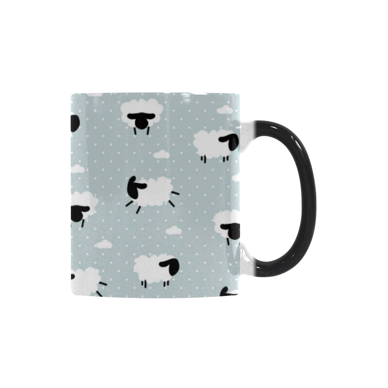 Sheep polka dot cloud pattern Morphing Mug Heat Changing Mug