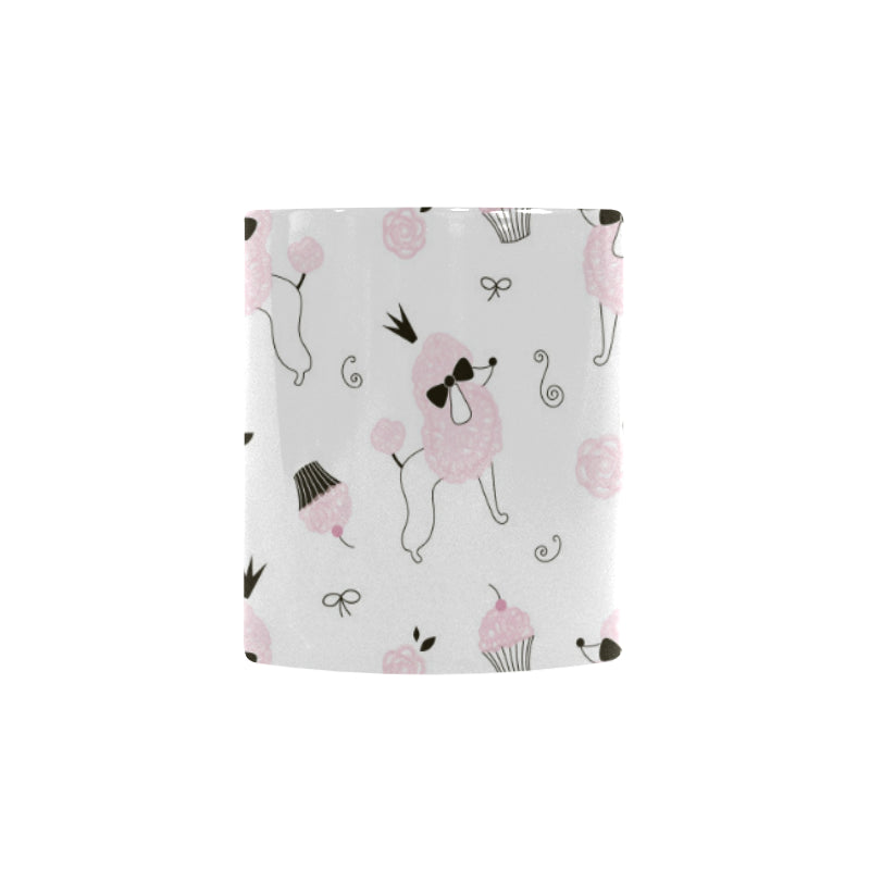 Poodle dog rose cake pattern Morphing Mug Heat Changing Mug