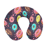 Colorful donut glaze pattern U-Shaped Travel Neck Pillow