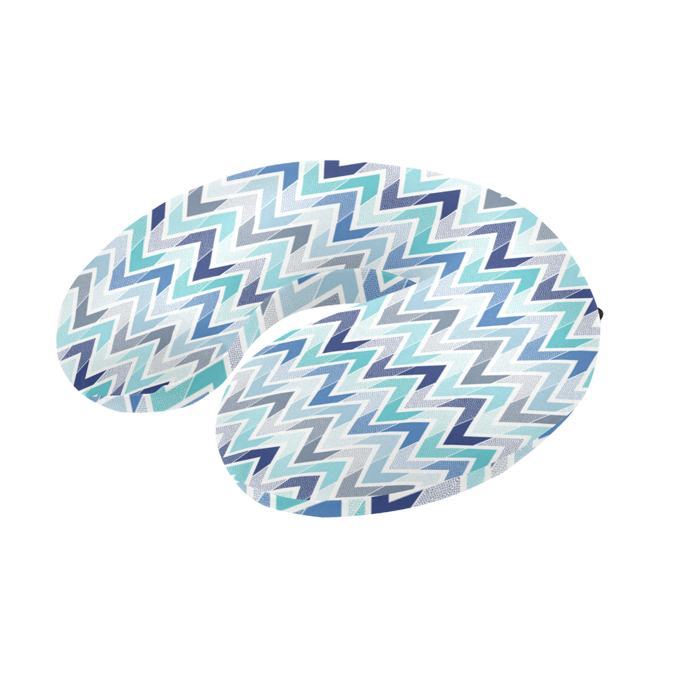 zigzag  chevron blue pattern U-Shaped Travel Neck Pillow