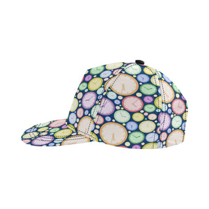 Colorful clock background All Over Print Snapback Cap