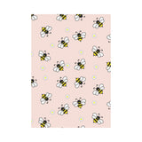 Cute bee flower pattern pink background House Flag Garden Flag