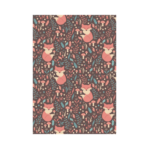 fox leaves mushroom pattern House Flag Garden Flag